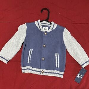 Baby Boys Blue and Gray Knit Jacket